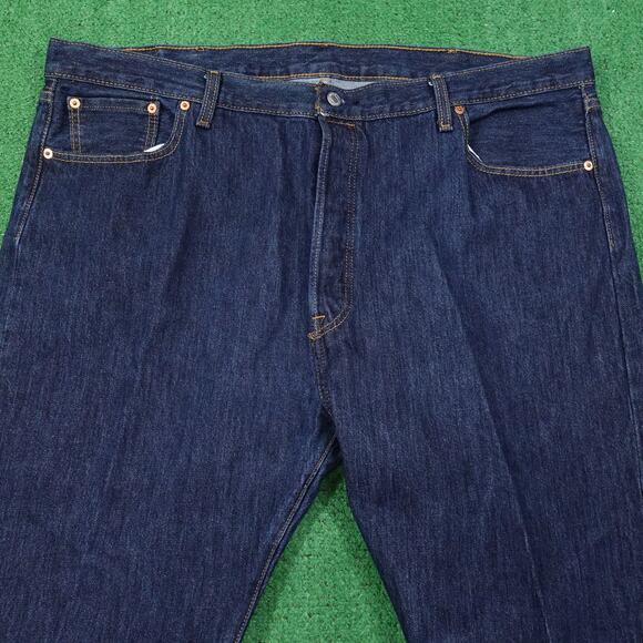 LEVI'S 501 BUTTON FLY ORIGINAL DENIM BLUE JEANS MENS SIZE 44X30 - Picture 2 of 9